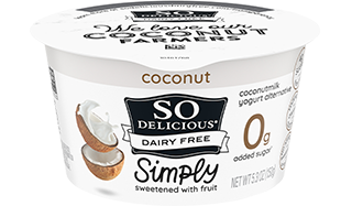 No added sugar coconut yogurt alternative from So Delicious Dairy-Free