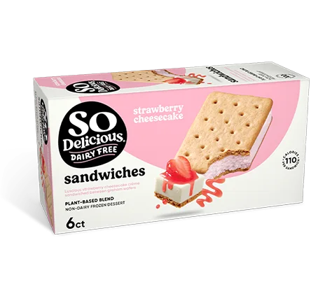 So Delicious Dairy Free Wondermilk Strawberry Cheesecake Dessert Sandwich