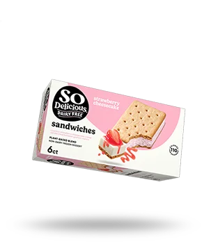 So Delicious Dairy Free Plant-based Blend Strawberry Cheesecake Dessert Sandwich