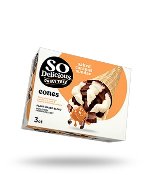 frozen dessert Plant-based Blend Salted Caramel Sundae Cones